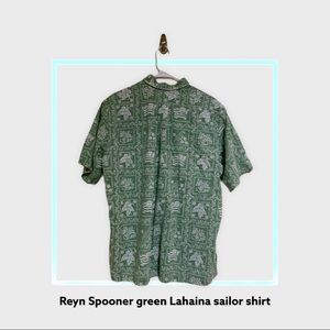 Reyn Spooner green Lahaina sailor aloha shirt XL